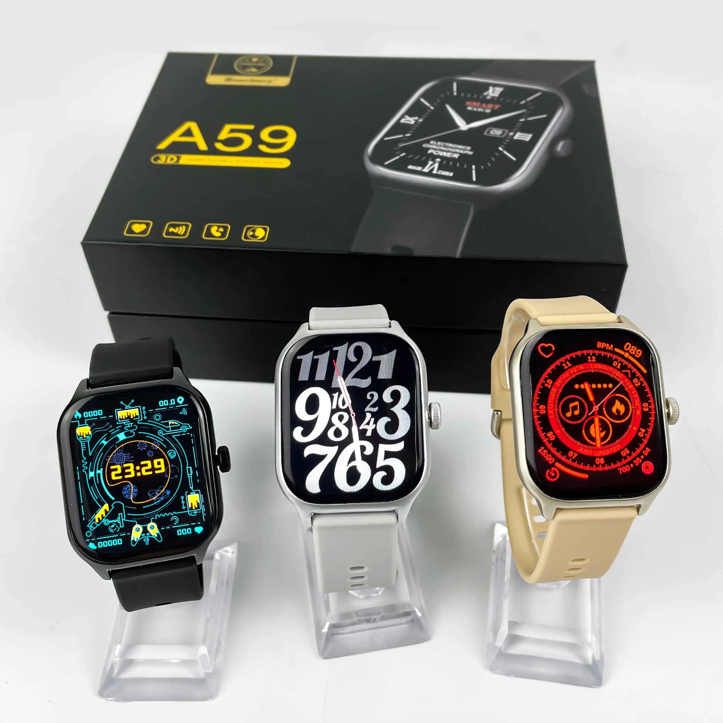 A59 jam tangan pintar Monitor denyut jantung, arloji Cerdas olahraga pelacak kebugaran musik NFC PK Z40 2023