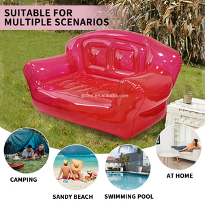 Sofá Inflable Doble Transparente de PVC, Portátil, de Inflado Rápido, Sillón Plegable para Acampar al Aire Libre e Interior - Product Image 6