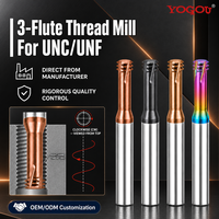 Fraise à fileter 3 dents UNC UNF pour acier, en carbure monobloc revêtu, CNC, haute efficacité, usage général, anti-adhérence, réglable, externe