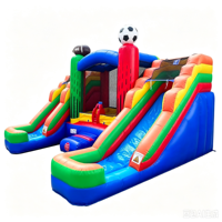 Château gonflable commercial avec double toboggan, thème sportif, combo château gonflable pour enfants pour fête en plein air