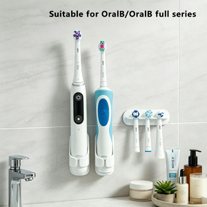 <span class=keywords><strong>Support</strong></span> de rangement pour têtes de <span class=keywords><strong>brosse</strong></span> <span class=keywords><strong>à</strong></span> dents <span class=keywords><strong>électrique</strong></span> <span class=keywords><strong>Oral</strong></span>-<span class=keywords><strong>B</strong></span> 2-en-1, fixation murale et égouttoir de comptoir pour salle de bain, sans perçage - Product Image 3