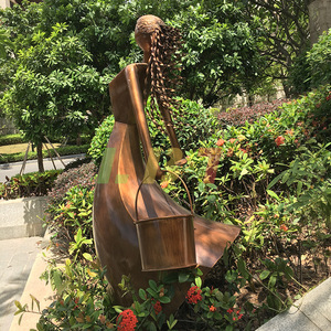 Escultura Abstracta de Fibra de Vidrio Estilo Bronce para Parque al Aire Libre, Personalizable, Hecha a Mano, para Montaje en Suelo - Product Image 2