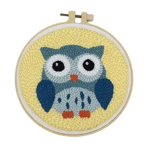DIY Owl Embroidery Cross Stitch Punch Needle Embroidery Starter Kit