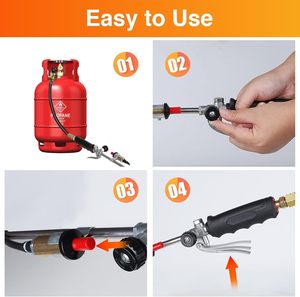 Outil de jardin extérieur avec allumeur à bouton-poussoir Brûleur au propane et butane <span class=keywords><strong>Désherbeur</strong></span> à flamme Brûleur de mauvaises herbes Lance-flammes - Product Image 6