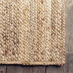Alfombras Costeras Alfombra <span class=keywords><strong>De</strong></span> Balcon Canamo 2 Pies <span class=keywords><strong>Mimbre</strong></span> Marrones Sarga Redondas Acento Pequenas Delgadas Trapo - Product Image 2
