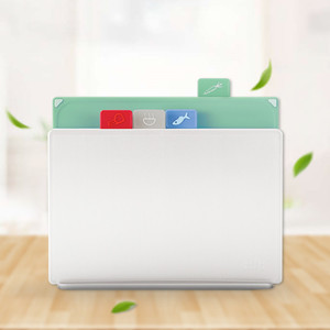 Tabla de cortar multifuncional con compartimentos, tabla de cortar de plástico estilo británico, tabla para preparar comida para bebés, de paja de trigo - Product Image 1