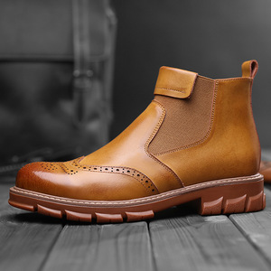 Sh12592a Slip on abito da uomo <span class=keywords><strong>stivali</strong></span> <span class=keywords><strong>chelsea</strong></span> vera pelle colore marrone <span class=keywords><strong>stivali</strong></span> martin boot - Product Image 1