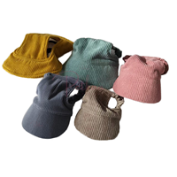 Petkaa – Nouvelle Casquette Hiver Solide en Velours Côtelé pour Chien et Chat, Respirante, Confortable, Portable, Adorable, Lavable à la Main, Accessoire pour Animaux de Compagnie