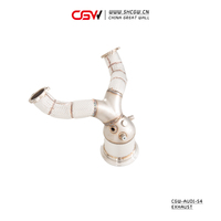 Système d'échappement sport actif en acier inoxydable 304 poli de 1,5 mm avec catalyseur et commande vocale pour Audi S4 B8 B9