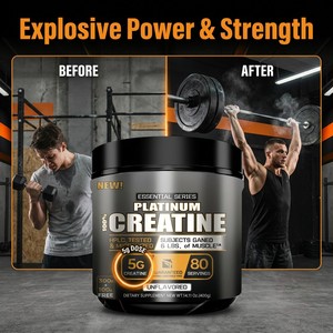 <span class=keywords><strong>Creatina</strong></span> Micronizada de Alta Pureza, 80 Porciones, Sin Sabor, Ganador de Masa Muscular, Suplemento de Fuerza Post-Entrenamiento, Levantamiento de Pesas - Product Image 1