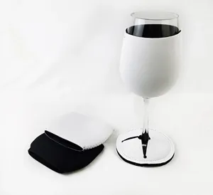 Sublimation White Neoprene Wine Kozy Christmas Wine Glass Cover Blanks Cooler Bags For Wine Glass