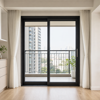 Pintu Geser Patio Interior dengan Aluminium Berlapis Bubuk untuk Renovasi Balkon Hotel & Villa, Isolasi Suara, Garansi 5 Tahun