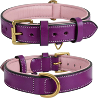 Collar de Perro Personalizado de Cuero Vacuno Clásico de Alta Calidad, Diseño Sólido, Ajustable, Lavable, Lujoso, Duradero y Personalizable