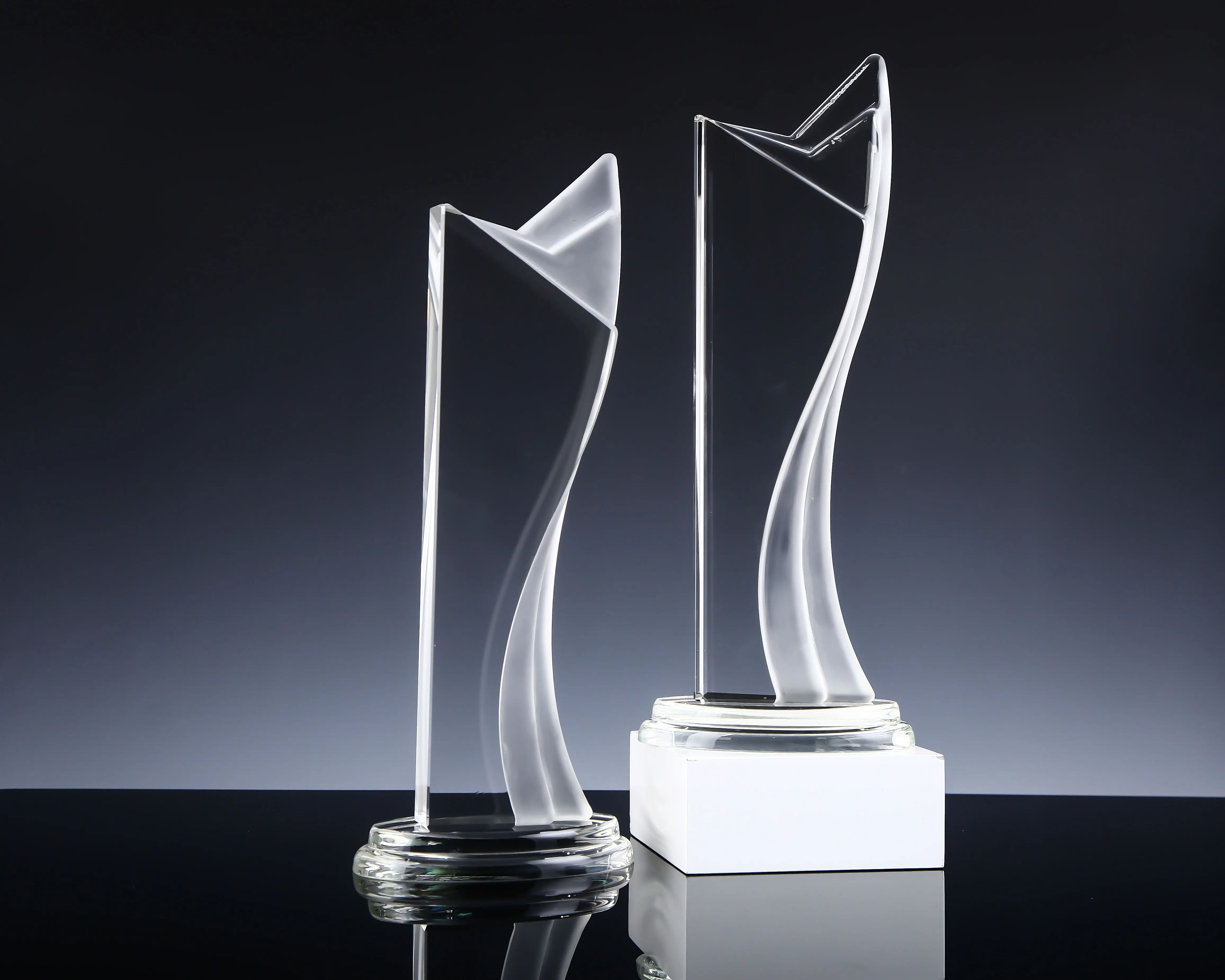 ADL New Design Custom Logo Crystal Glass Trophy Awards Blank Glass Trophy Crystal Awards And Trophies