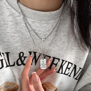 S925 Sterling Silver Double Layer Sweater Chain Long <b>Necklace</b> For Women Gift Jewelry Fashion <b>Statement</b> Piece - Product Image 3