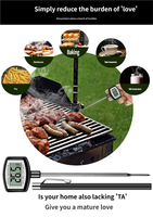 Thermomètre numérique professionnel à lecture instantanée avec sonde en acier inoxydable pour cuisine, barbecue, grillades, bonbons, café, usage domestique