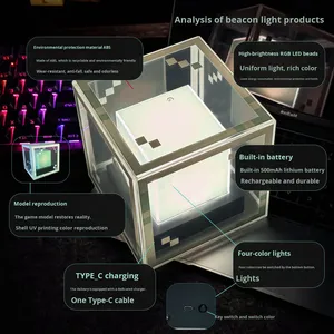 Lámpara Decorativa con Carga ABS para <span class=keywords><strong>Minecraft</strong></span>, Luz que Cambia de Color, Adorno de Escritorio, Regalo para Niñas, Pequeña Lámpara Nocturna - Product Image 3