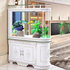 Grand <span class=keywords><strong>aquarium</strong></span> d'usine avec support et armoire en bois, <span class=keywords><strong>aquarium</strong></span> classique avec couvercle et éclairage LED - Product Image 5