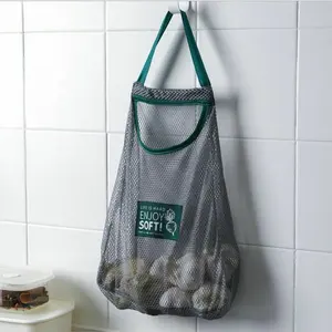 涤纶网状挂袋可重复使用的杂货生态购物手提袋厨房水果蔬菜收纳袋