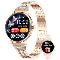 Montre connectée AK107 1,19 pouces en silicone IPX8 avec commande vocale IA, musique, suivi multisports, moniteur de fréquence cardiaque, suivi du sommeil et podomètre