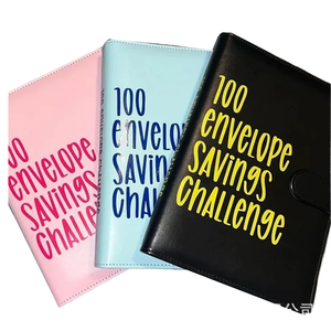 Caliente 100 ahorro desafío A5 organizador cuaderno PU cuero presupuesto planificador con dinero en efectivo relleno sobres Carpeta para regalo tamaño A4 - Product Image 5