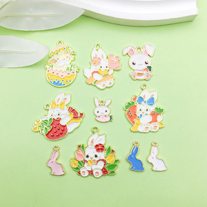 Cute Bunny Charms Zinc Alloy Cartoon Easter Pendants For DIY Accessories <b>Gift</b> Unisex - Product Image 1