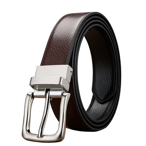 Cinto Masculino Personalizado 2024 em Couro com Fivela Rotativa Cinto Dupla Face para Uso Casual e Empresarial - Product Image 5