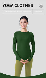 Lana Merino strato Base <span class=keywords><strong>donna</strong></span> Lite manica lunga camicia <span class=keywords><strong>termica</strong></span> camicia leggera leggera morbida camicia per escursioni a sci Yoga - Product Image 5