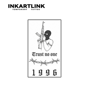 Tatuaje Temporal Semipermanente INKARTLINK, Diseño Personalizado de Bandido Enmascarado Realista, Resistente al Agua, Larga Duración (2 Semanas), Tinta Jagua - Product Image 5
