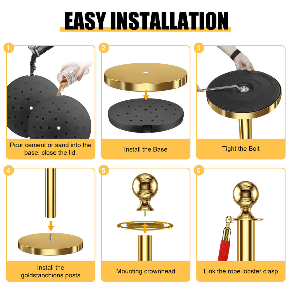 Hot Sale Luxury Queue Line Crowd Control Stanchion Gold Stand Rope ...