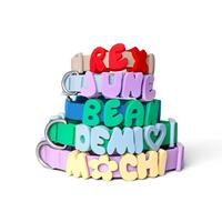 Collier élégant et imperméable en PVC pour chien et chat, lettres personnalisées 3D amovibles vendues séparément, kit DIY pour chiens de petite, moyenne et grande taille