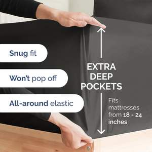 <strong>Extra</strong> <strong>Deep</strong> <strong>King</strong> <strong>Sheet</strong> Set -6 Piece Breathable Cooling Microfiber <strong>Sheets</strong> Hotel Luxury Bedding Set w 18-24 Inch <strong>Extra</strong> <strong>Deep</strong> Pockets - Product Image 6