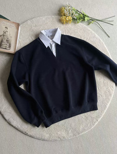 Suéter de Punto con Cuello en V para Hombre, Color Sólido, Corte Regular, Estilo Casual, Algodón Transpirable, Ropa de Otoño - Product Image 3