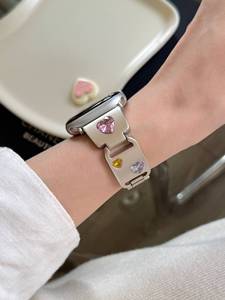 Le donne di moda arcobaleno Bling Diamond polsino amore in acciaio inox di ricambio sport di lusso orologio cinturino cinturino per orologio - Product Image 5