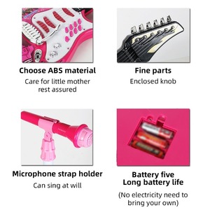 Micrófono de Karaoke, conjunto Musical de guitarra, Kits de instrumentos musicales multifuncionales, perillas cerradas de volumen ajustable, guitarra eléctrica - Product Image 5