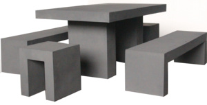 Tavolo e Panca in Cemento Stile Moderno per Esterni, Salotto, Sala <span class=keywords><strong>da</strong></span> Pranzo, Hotel, Scuola o Appartamento - Product Image 4