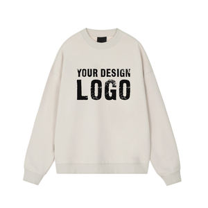 Sweat-shirt pour homme surdimensionné à col rond en polaire OEM en gros, logo personnalisé, couleur unie, sweat-shirt ample pour homme - Product Image 3