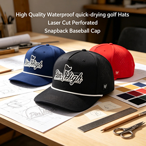 Wholesale 5 Panel Waterproof Tee Marker Holder PVC Patch Summer Youth Men Women Rope Custom Sports Baseball <b>Caps</b> Golf Hats - Product Image 1