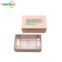 Boîte cadeau en papier pour macarons, impression personnalisée, 2 paquets, avec fenêtre de visualisation pour les biscuits et les desserts
