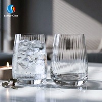 Samyo, fournisseur professionnel, verres à eau en cristal de style origami de luxe, grande taille, avec logo personnalisé, verres à boire côtelés de haute qualité