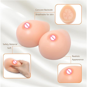 Prothèses mammaires réalistes en silicone adhésif, forme goutte d'eau, pour femmes mastectomisées, travestis, transgenres, drag queens - Product Image 4