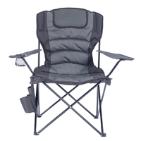 Fauteuil de Pêche Pliant Portable d'Extérieur avec Accoudoir Rembourré, Sac de Rangement et Porte-Gobelet – Chaise de Camping/Plage/Pêche de Type Lune