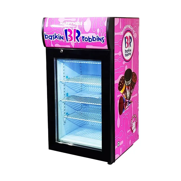 Meisda50Lシングルガラスドアカウンタートップディスプレイアイスクリーム冷凍庫
