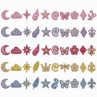 Patchs thermocollants personnalisés en PU brodé, forme étoile, cœur, nœud, fleur, écologiques, avec logo personnalisé, pour chapeaux en tissu