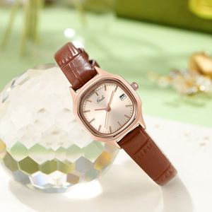 Montre pour femme légère, étanche, avec calendrier, luxueuse et minimaliste, en cuir, à quartz - Product Image 5