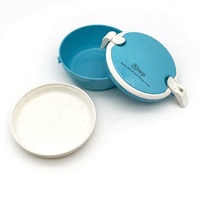 Boîte à lunch bento réutilisable à double couche en paille de blé pour enfants et tout-petits, idéale pour les services de table