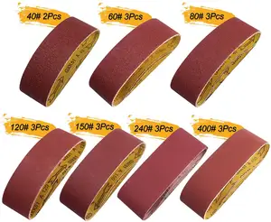 SATC 20pcs 4x24 Inches 100x610mm Abrasive Sanding Belts 60 80 120 180 240 400 Grits For Wood