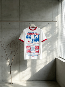 <span class=keywords><strong>Vintage</strong></span> Blur Baskılı Grafik Desenli Ringer Tişört, Erkek Retro Fileli Oversize Sokak Modası Tişörtü - Product Image 1