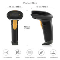 Escáner de Código de Barras Inalámbrico 1D 2D 2.4g, Láser USB de Largo Alcance Recargable, Lector de Códigos de Barras Automático