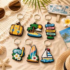 Porte-clés en caoutchouc PVC personnalisés en gros, porte-clés 3D de dessin animé avec logo pour la promotion d'entreprise et les souvenirs - Product Image 4